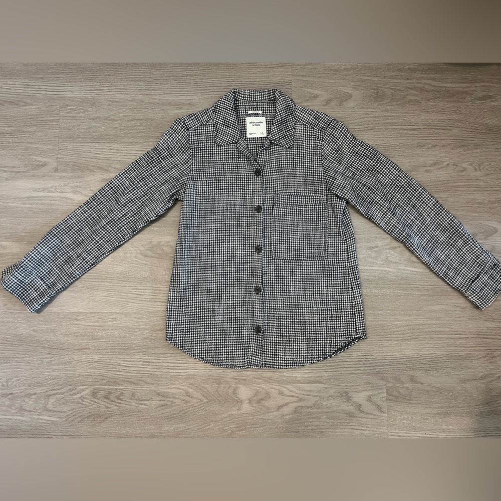 Abercrombie & Fitch Black and White Houndstooth Jacket